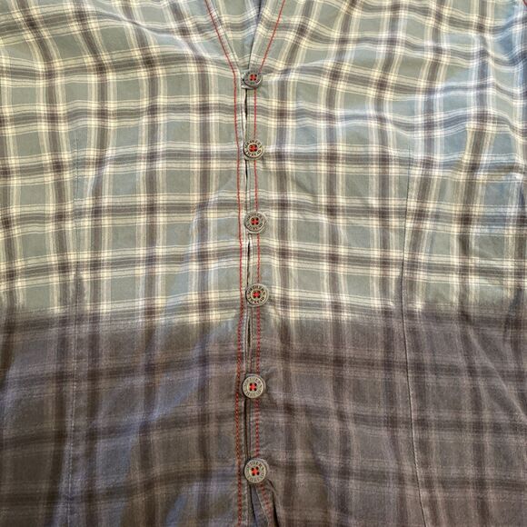 Southern Thread Women’s XL Pearl Snap Button Up Long Sleeve Shirt Plaid Western - Picture 15 of 15